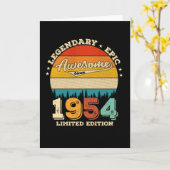 Carte anniversaire de 71 ans 1954 Magnifique 71e anniver (Fleur jaune)