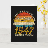 Carte Anniversaire de 74 ans 1947 stupéfiant depuis 74 a (Fleur jaune)