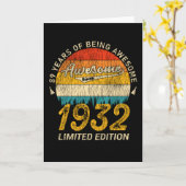 Carte anniversaire de 93 ans 1932 Magnifique 93e anniver (Fleur jaune)