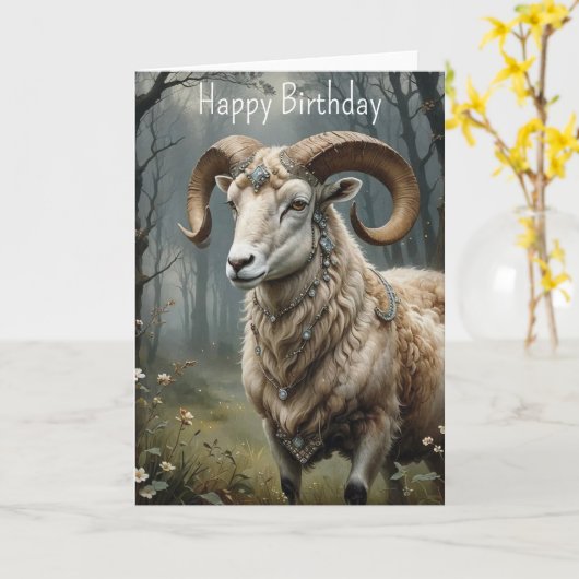 Carte Anniversaire de Aries (Fleur jaune)