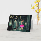 Carte Anniversaire de Ballerina et de Chat (Fleur jaune)