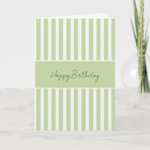 Carte Anniversaire de bandes blanches vertes (Devant)