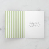 Carte Anniversaire de bandes blanches vertes (Intérieur)
