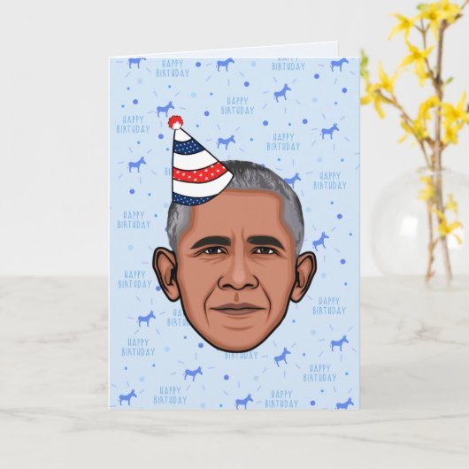 CARTE ANNIVERSAIRE DE BARACK OBAMA (Fleur jaune)