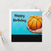Carte anniversaire de basket-ball (Devant/Arrière en situation)