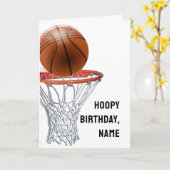Carte Anniversaire de Basketball (Fleur jaune)