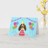 Carte Anniversaire de Basset Hound (Fleur jaune)