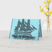 Carte Anniversaire de bateau de Viking (Fleur jaune)