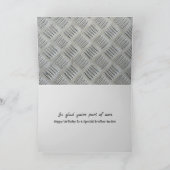 Carte Anniversaire de beau-frère gris métal design (Intérieur)