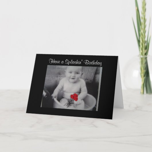 Carte Anniversaire de bébé éclaboussant (Devant)