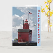 Carte Anniversaire de Big Red Lighthouse (Fleur jaune)