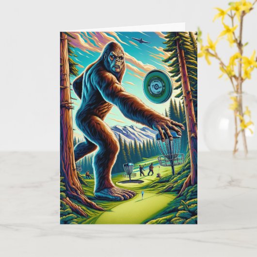 Carte Anniversaire de Bigfoot de Disc Golf (Fleur jaune)