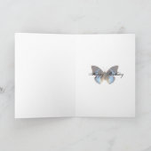 Carte Anniversaire de bleu de Papillon joyeux (Intérieur)