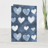 Carte Anniversaire de Blue Hearts (Dos)