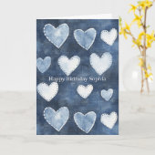 Carte Anniversaire de Blue Hearts (Fleur jaune)