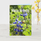 Carte Anniversaire de Bluebonnet de Texas joyeux (Fleur jaune)