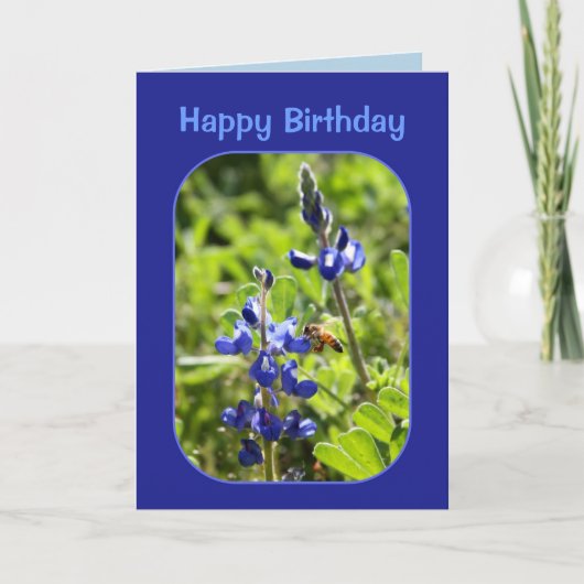 Carte Anniversaire de Bluebonnets de Texas joyeux (Devant)