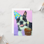 Carte Anniversaire de Boston (Devant/Arrière en situation)