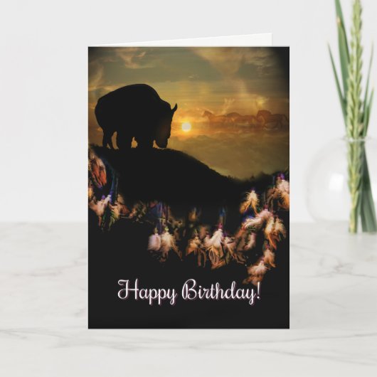 Carte Anniversaire de Buffalo de receveur de rêve de (Devant)