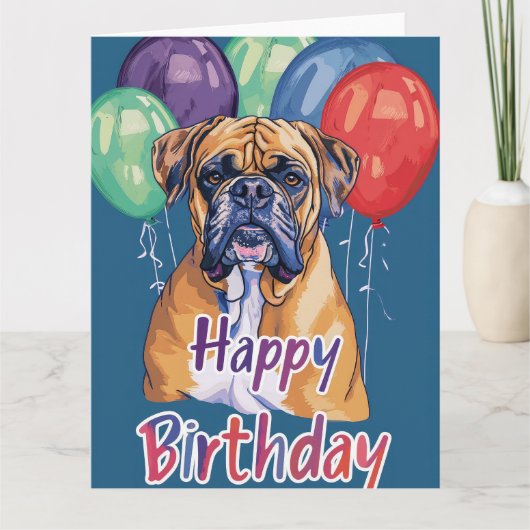 Carte Anniversaire de Bullmastiff (Devant)