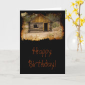 Carte Anniversaire de cabine de montagne (Fleur jaune)