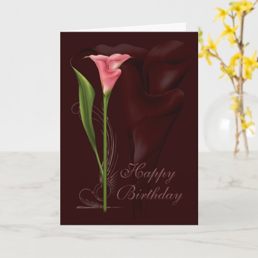 Carte Anniversaire de Calla Lily (Fleur jaune)
