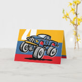 Carte Anniversaire de camion de monstre 4ème (Fleur jaune)