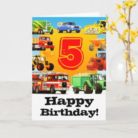 Carte Anniversaire de camion fait sur commande de la (Fleur jaune)