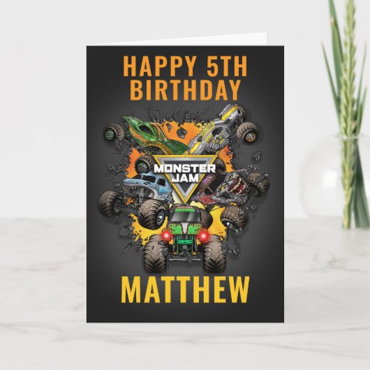 Carte Anniversaire de camions Monster Jam (Devant)