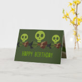 Carte Anniversaire de Camo Skeleton (Fleur jaune)