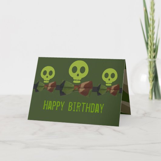 Carte Anniversaire de Camo Skeleton (Devant)