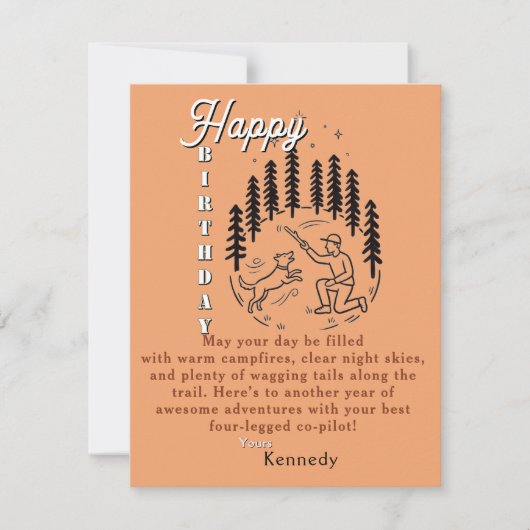 Carte Anniversaire de campeur (Devant)