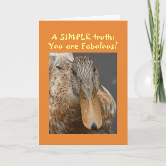 Carte Anniversaire de canard simple (Devant)