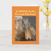 Carte Anniversaire de canard simple (Fleur jaune)