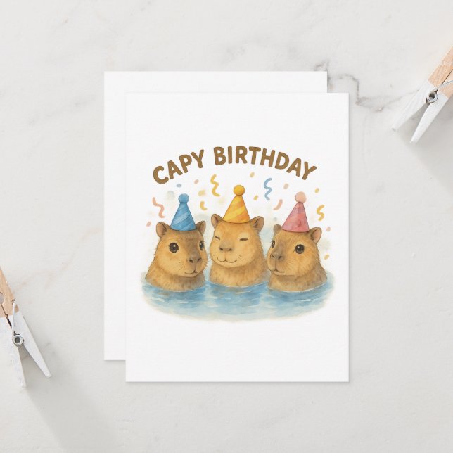 Carte Anniversaire de Capy (Devant/Arrière en situation)