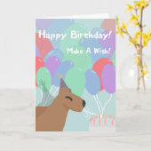 Carte Anniversaire de Capybara (Fleur jaune)