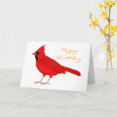 Carte Anniversaire de cardinal de claret (Fleur jaune)