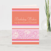 Carte Anniversaire de Carnation orange et rose (Devant)