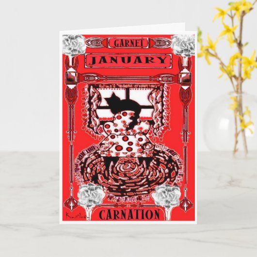 CARTE ANNIVERSAIRE DE CAT DE JANVIER (Fleur jaune)