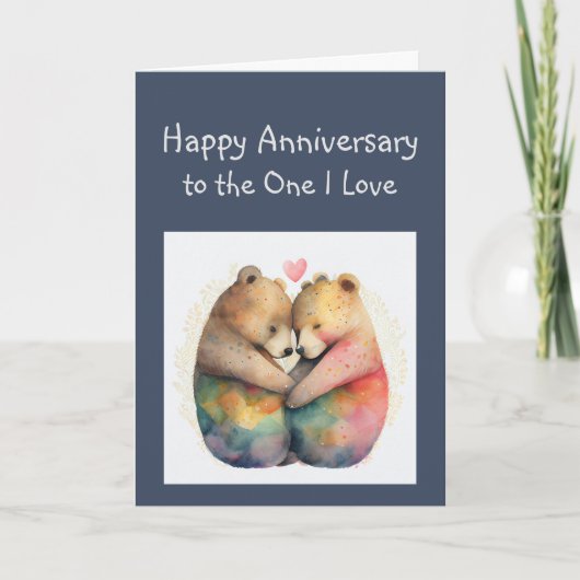 Carte Anniversaire de celui que j'aime Honey Ours Animau (Devant)