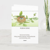 Carte Anniversaire de chanson de Robin (Dos)