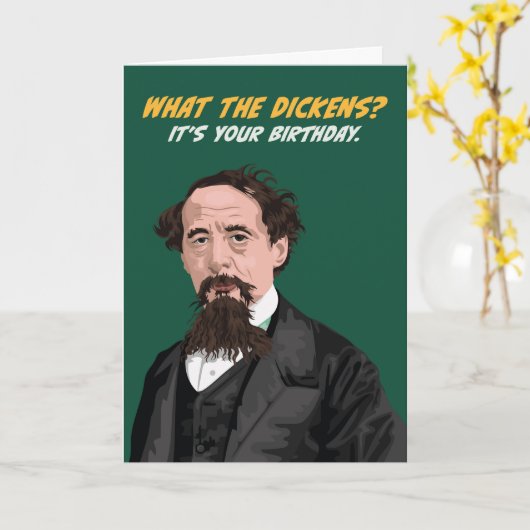 Carte Anniversaire de Charles Dickens (Fleur jaune)