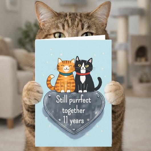 Carte anniversaire de chat 11 ans de mariage