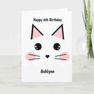 Carte Anniversaire de chat Kitty personnalisé