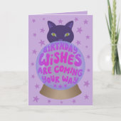 Carte Anniversaire de chat noir Fortune (Devant)