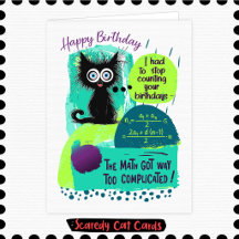 Anniversaire de chat peureux de mathématiques supé