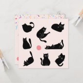 Carte Anniversaire de Chats Noirs Idiots (Devant/Arrière en situation)