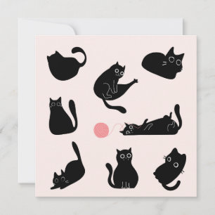 Carte Anniversaire de Chats Noirs Idiots