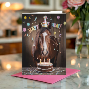 Carte Anniversaire de cheval drôle personnalisé