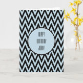 Carte Anniversaire de Chevron de noir bleu (Fleur jaune)